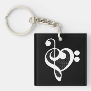Porte-clefs Cœur de musique - J'aime la musique