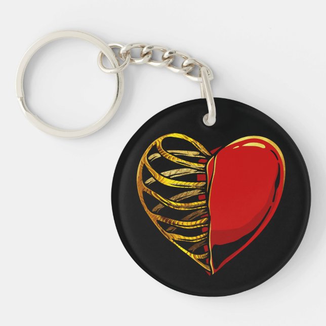 Porte-clefs Coeur d'or et fusion des cages (Devant)