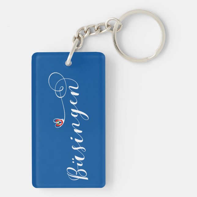 Porte-clefs Coeur du drapeau de Büsingen, Büsingen am Hochrhei (Dos)