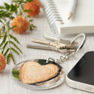 Porte-clefs coeur en bois