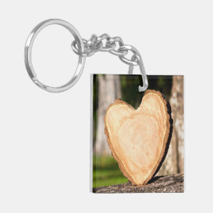 Porte-clefs coeur en bois