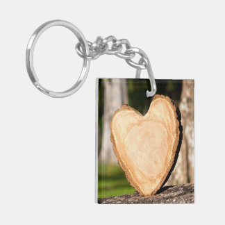 Porte-clefs coeur en bois