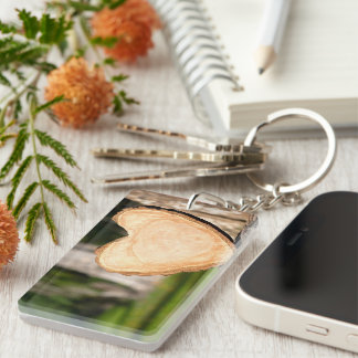 Porte-clefs coeur en bois