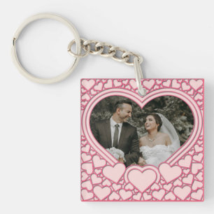 Porte-clefs Coeur rose élégant