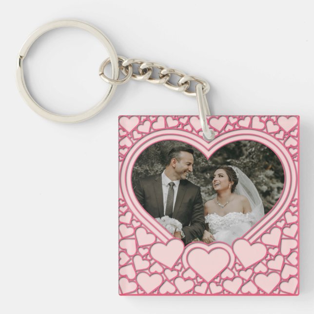 Porte-clefs Coeur rose élégant (Devant)