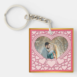 Porte-clefs Cœur Rose Élégant Joyeuse Saint-Valentin Élégant