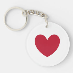Porte-clefs Coeur rouge en blanc