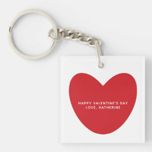Porte-clefs Coeur rouge mignon texte photo personnalisé Saint 