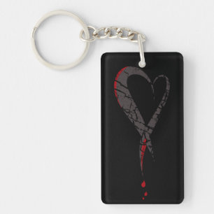 Porte-clefs Coeur saignant. J'ai blessé un coeur triste. L'obs