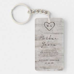 Porte-clefs Cœur sculpté pour la mère du marié Citation