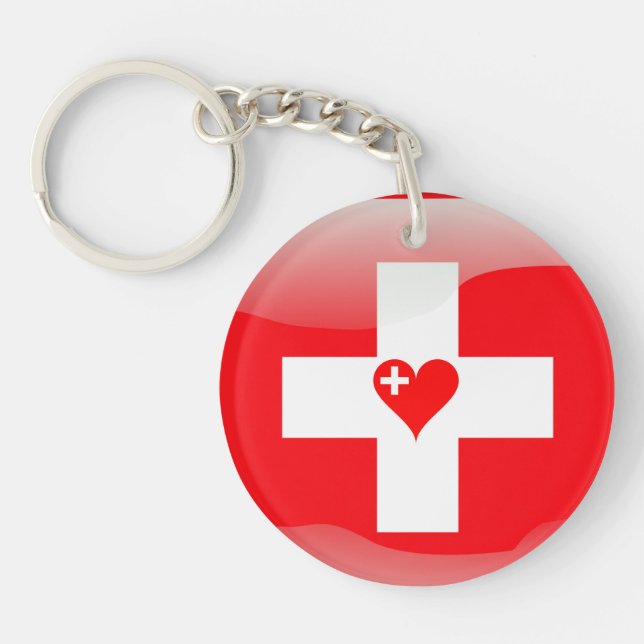 Porte-clefs Coeur suisse (Devant)