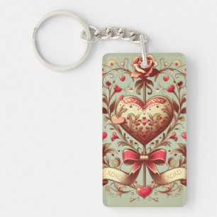 Porte-clefs Coeur vintage Valentine's day xoxo