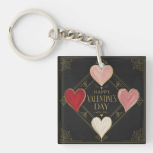 Porte-clefs Cœurs Art Déco de la passion