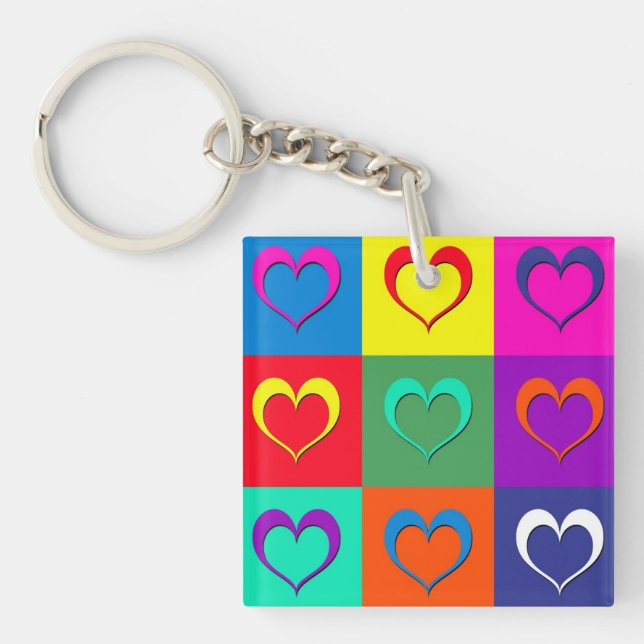 Porte-clefs Coeurs d'art pop (Devant)