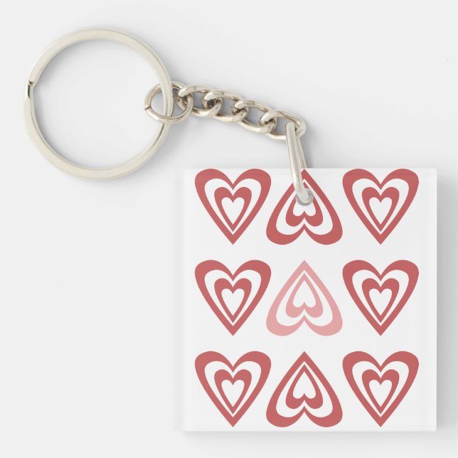 Porte-clefs Cœurs de la Saint-Valentin mignons – Conception d' (Devant)