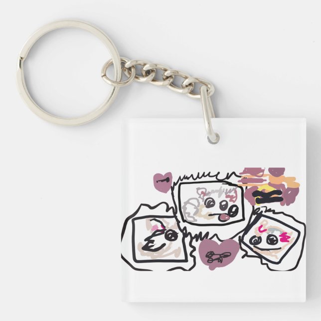 Porte-clefs Cœurs de Samoyède (Devant)