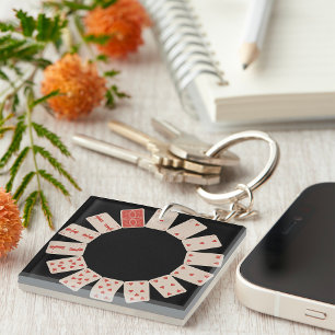 Porte-clefs Coeurs Jouer aux cartes Cercle