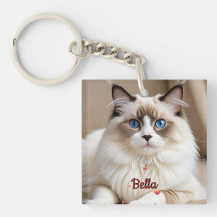 Porte-clefs Coeurs photo simples Pet CAT Personnaliser
