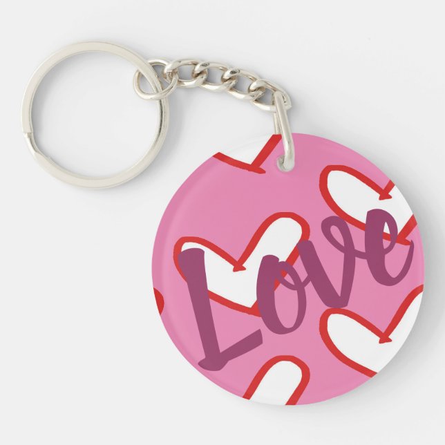 Porte-clefs Coeurs Porte - clé avec "amour" (Devant)