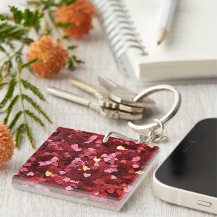 Porte-clefs Coeurs roses