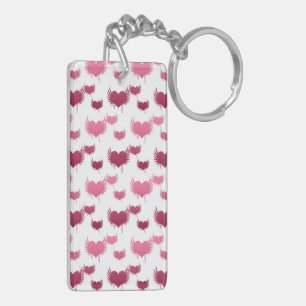 Porte-clefs Cœurs roses et rouges mignons avec des ailes