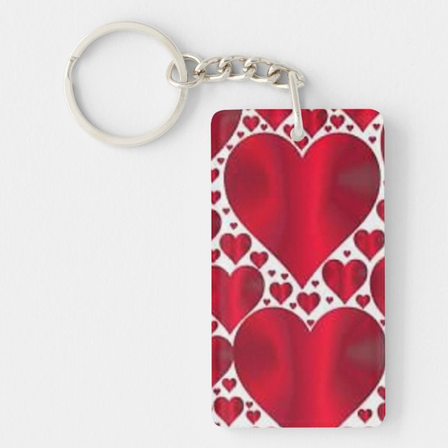 PORTE-CLEFS COEURS ROUGES POUR LA JOURNÉE DE VALENTINE (Devant)