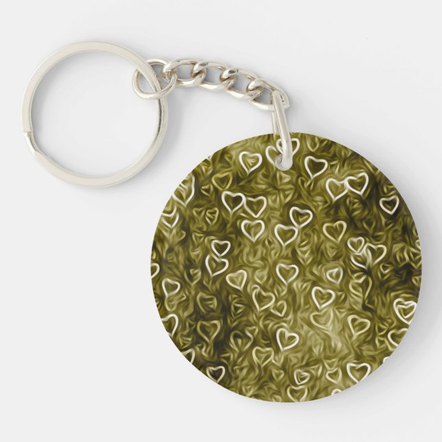 Porte-clefs Coeurs tombants - Jaune (Devant)