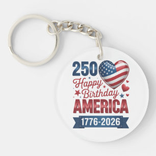 Porte-clefs Cœurs USA 1776 2026 4 juillet
