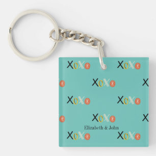 Porte-clefs Cœurs "XOXO" Cool de la Saint-Valentin Vert menthe