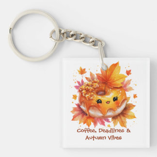 Porte-clefs Coffee & Autumn Vibes Donut