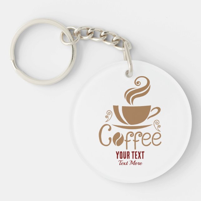 Porte-clefs Coffee Lover Design – Minimal Coffee Cup Graphic (Devant)