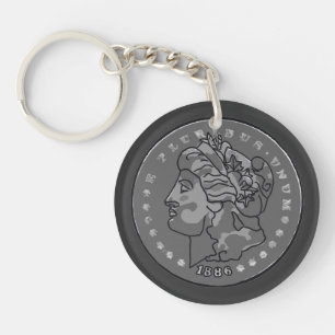 Porte-clefs Coin arrondi gris Morgan