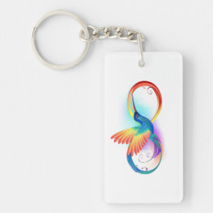 Porte-clefs Colibri arc-en-ciel avec symbole Infinity