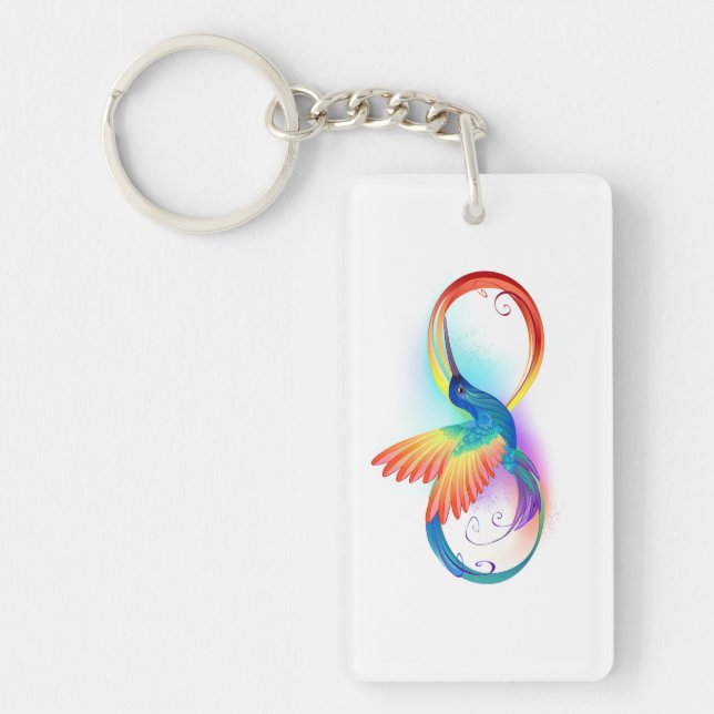 Porte-clefs Colibri arc-en-ciel avec symbole Infinity (Devant)
