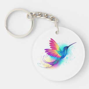 Porte-clefs Colibri arc-en-ciel exotique