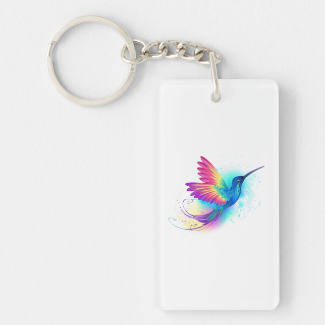 Porte-clefs Colibri arc-en-ciel exotique (Devant)