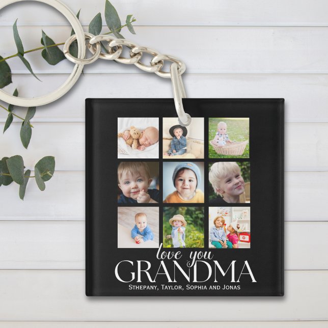 Porte-clefs Collage 9 Photos for Grandma Love you (Créateur téléchargé)