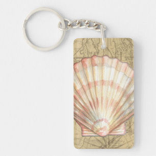 Porte-clefs Collage côtier de carte