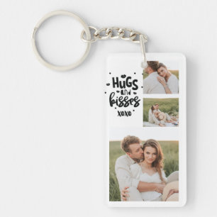 Porte-clefs Collage Couple Photo & Hugs Et Baisers Phrase Love