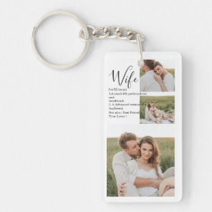 Porte-clefs Collage Couple Photo & Lovely Romantic Wife Cadeau