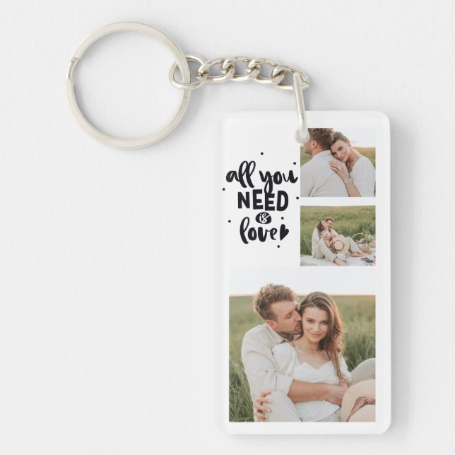 Porte-clefs Collage Couple Photo & Tout Ce Dont Vous Avez Beso (Devant)