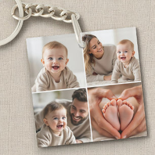 Porte-clefs Collage de 4 photos de bébé Image Instagram mignon