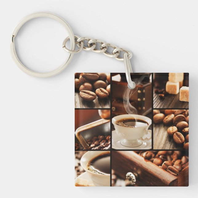 Porte-clefs Collage de café (Devant)