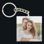 Porte-clefs Collage de couple moderne photo et cadeau familial<br><div class="desc">Collage de couple moderne photo et cadeau familial minimal</div>