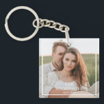 Porte-clefs Collage de couple moderne photo et cadeau familial<br><div class="desc">Collage de couple moderne photo et cadeau familial minimal</div>