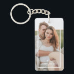 Porte-clefs Collage de couple moderne photo et cadeau familial<br><div class="desc">Collage de couple moderne photo et cadeau familial minimal</div>