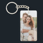 Porte-clefs Collage de couple moderne photo et cadeau familial<br><div class="desc">Collage de couple moderne photo et cadeau familial minimal</div>