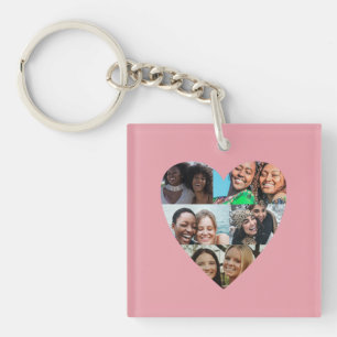 Porte-clefs Collage de photos de cœur Définition de sœur