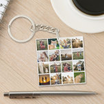 Porte-clefs Collage de photos Famille personnalisée<br><div class="desc">Ajoutez simplement vos photos pour un porte - clé de collage familial personnalisé.</div>