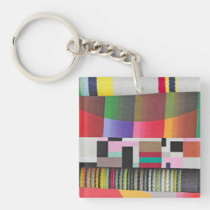 Porte-clefs collage de rayures et de courbes